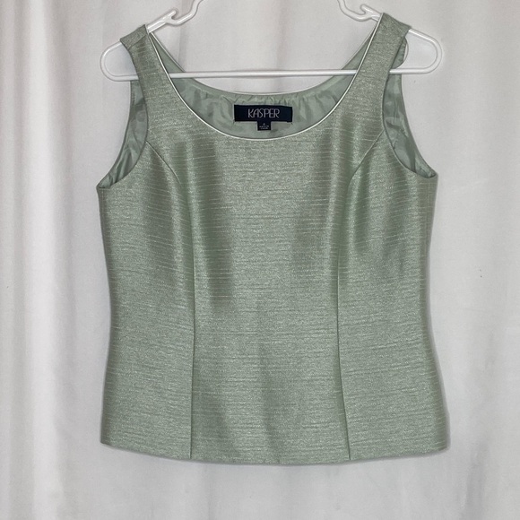 Kasper Women's Mint Green Sleeveless Blouse - Picture 1 of 8